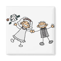 Cartoon Wedding Fridge Magnets