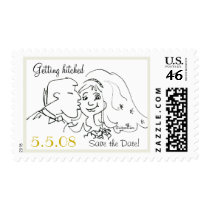Cartoon Wedding Postage Stamps
