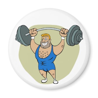 Cartoon Weightlifter Magnets by RandomGames