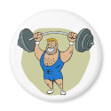 Cartoon Weightlifter magnets