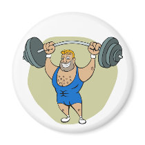 Cartoon Weightlifter magnets by RandomGames Cartoon Weightlifter magnets