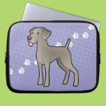 Cartoon Weimaraner Laptop Computer Sleeve