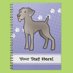 Cartoon Weimaraner Spiral Note Books