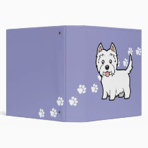 Cartoon West Highland White Terrier 3 Ring Binder