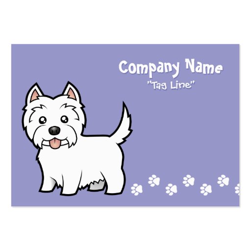 Cartoon West Highland White Terrier Business Cards (front side)