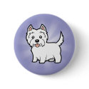 Cartoon West Highland White Terrier button