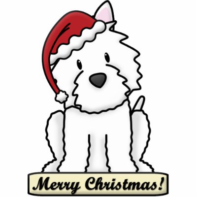 Cartoon Westie Christmas Ornament Photo Sculpture by MenagerieMayhem