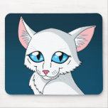 Cartoon White Kitten mousepads