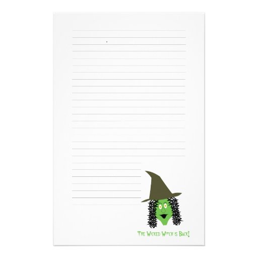 Cartoon wicked witch stationary: lined stationery | Zazzle