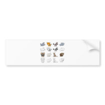 Cartoon Wild Animal Illustrations Bumper Sticker