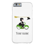Cartoon Witch Riding A Green Moped Barely There iPhone 6 Case