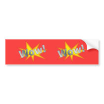 Cartoon WOW Bumper Sticker