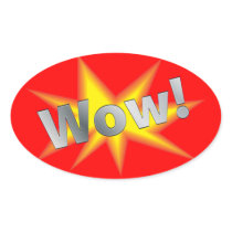 Cartoon WOW Oval Stickers