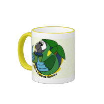 Cartoon Yellow Collared Macaw Mug