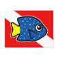 Cartoon Yellowtail Damselfish Dive Flag Postcard