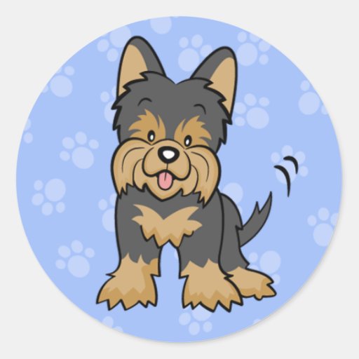 Cartoon Yorkie Sticker | Zazzle