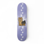 Cartoon Yorkshire Terrier (long hair with bow) Skate Deck