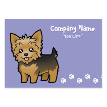Cartoon Yorkshire Terrier (short hair no bow) Business Cards