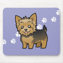 Cartoon Yorkshire Terrier (short hair no bow) Mousepad