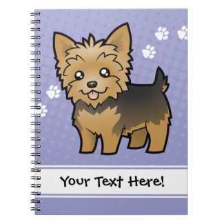 Cartoon Yorkie Notebook Cartoon Teacup Yorkie Customizable Lined Notebook