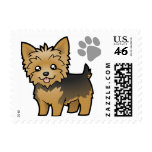 Cartoon Yorkshire Terrier (short hair no bow) Postage Stamp
