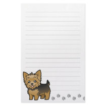 Cartoon Yorkshire Terrier (short hair no bow) Custom Stationery