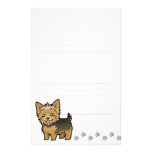 Cartoon Yorkshire Terrier (short hair no bow) Custom Stationery