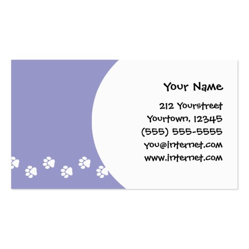 Cartoon Yorkshire Terrier (short hair with bow) Business Card Template (back side)