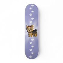 Cartoon Yorkshire Terrier (short hair with bow) Skate Boards