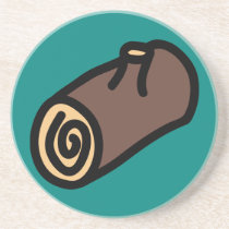 Cartoon Yule Log Holiday Icons Coaster coasters