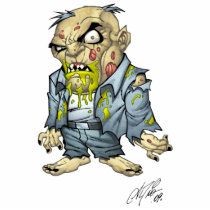 zombie, dead, cartoon, art, drawing, business, man, tatters, undead, horror, al rio, Photo Sculpture with custom graphic design