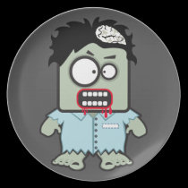 Cartoon zombie plates