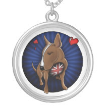 Cartoonized English Bull Terrier necklaces