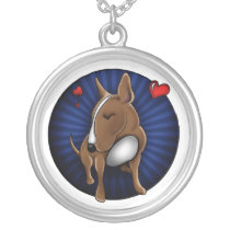 Cartoonized English Bull Terrier necklaces