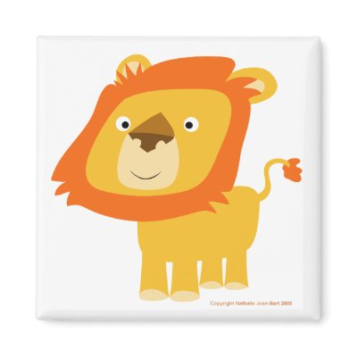 Cartoony lion magnet by Lioness_Graphics