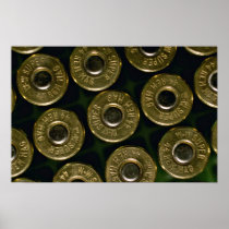 Cartridges, .44 magnums in carrier, detail of cap poster