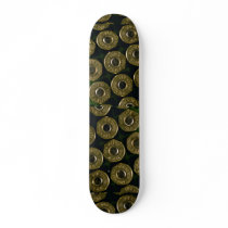 Cartridges, .44 magnums in carrier, detail of cap skateboard