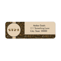 Cartwheel Bears Brown Fur Address Label labels