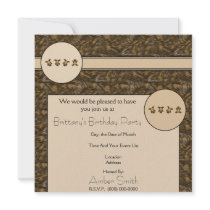 Cartwheel Bears Brown Fur Invitation invitations