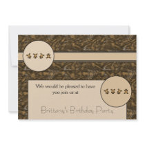 Cartwheel Bears Brown Fur Invitation invitations
