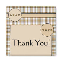 Cartwheel Bears Brown Plaid Customizable Magnet magnets