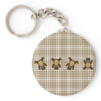 Cartwheel Bears Brown Plaid Keychain keychains