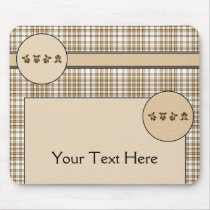 Cartwheel Bears Brown Plaid Mousepad mousepads