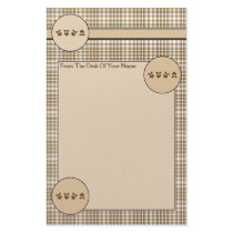 Cartwheel Bears Brown Plaid Stationery stationery