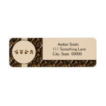 Cartwheel Bears Cross Stitch Address Label labels