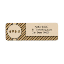 Cartwheel Bears Diagonal Stripes Address Label labels