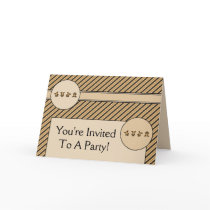 Cartwheel Bears Diagonal Stripes Invitation Card cards