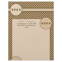 Cartwheel Bears Diagonal Stripes Letterhead letterhead