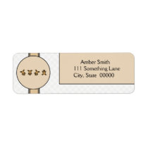 Cartwheel Bears Gray Plaid Address Label labels