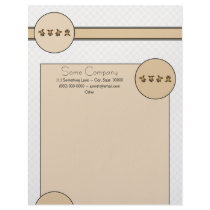 Cartwheel Bears Gray Plaid Letterhead letterhead